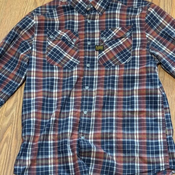 G-STAR MEN'S 5620 SKI CRAYON LONG SLEEVE PLAID SHIRT SIZE SLIM LARGE - Picture 3 of 7